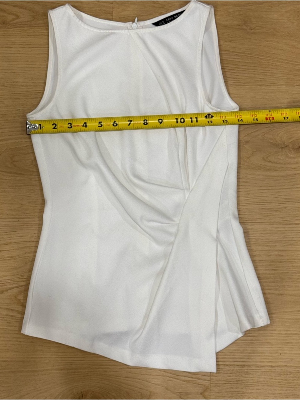 Zara Basic White Sleeveless Draped Women's Top - XS - Picture 7 of 8